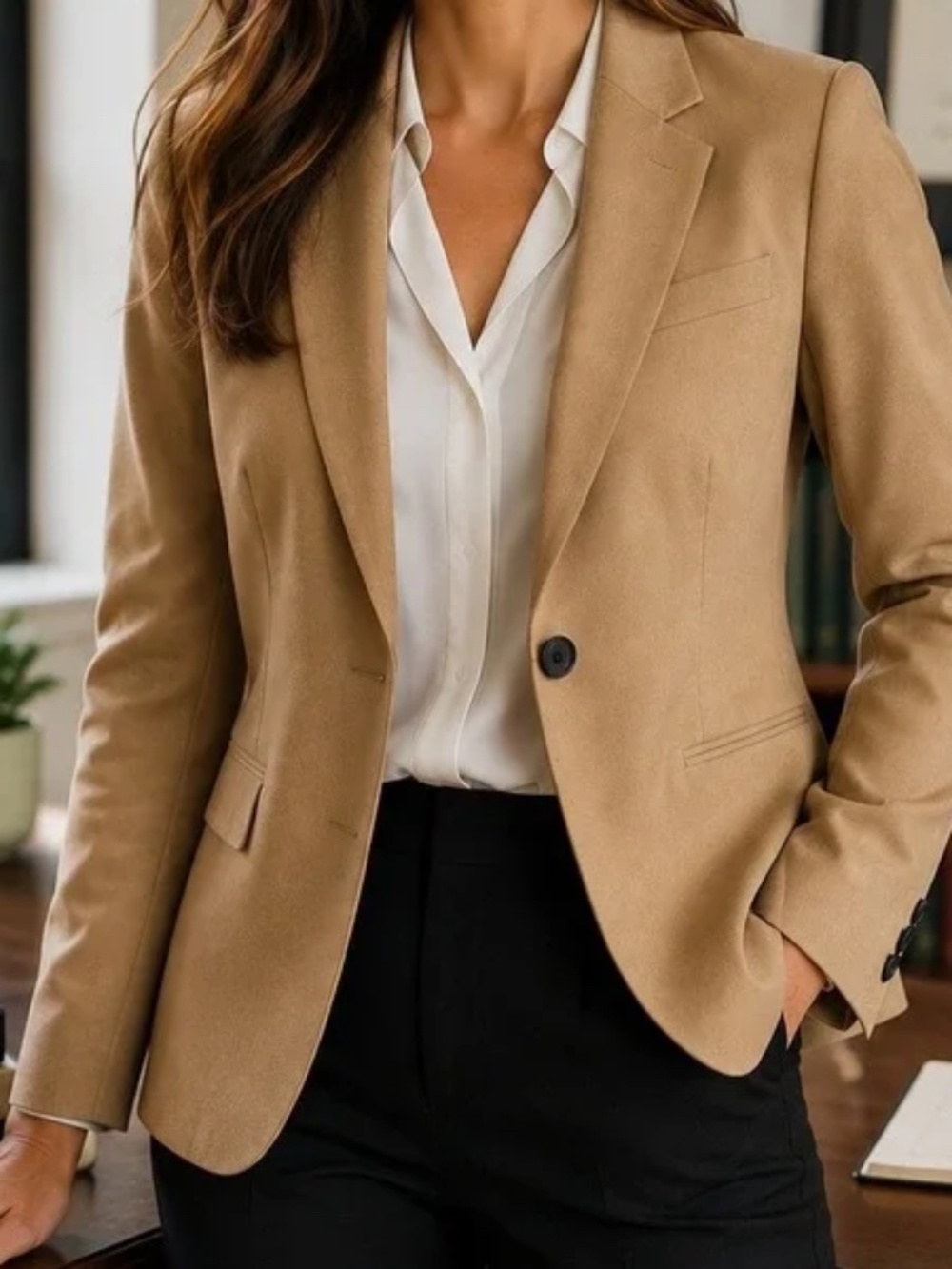 NWT Banana Republic Camel Tailored Single-Button Blazer - Size S